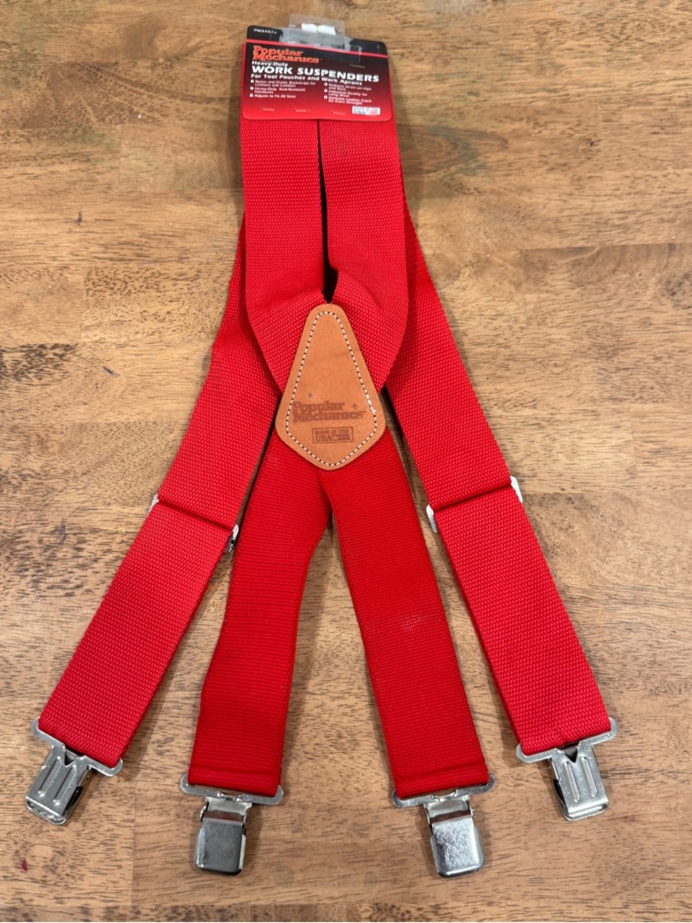 VTG Retro Popular Mechanics RED Work Gear Suspenders Made USA NWT